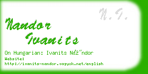 nandor ivanits business card